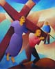 5.Simon of Cyrene helps to carry the cross - 50cm x 40cm - oil on canvas